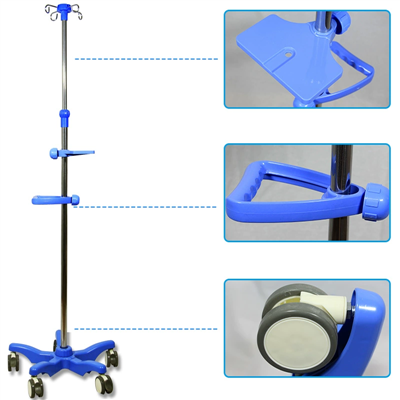 Zanglamaydigan po'latdan yasalgan polga infuzion stend
